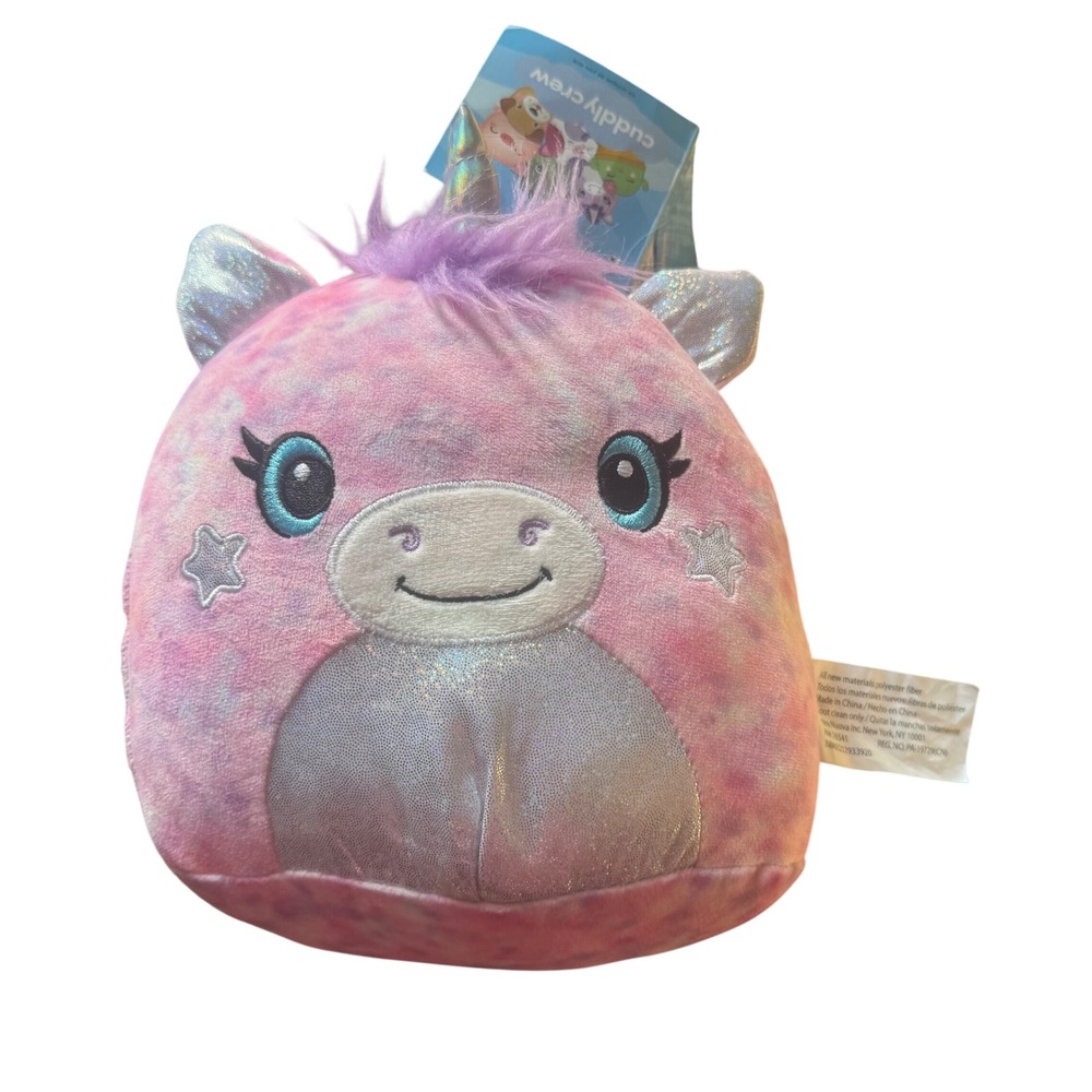 Cuddly Crew Lizzy Unicorn Plush Pink Purple Tie Dye Silver Sparkle NEW NWT 10"